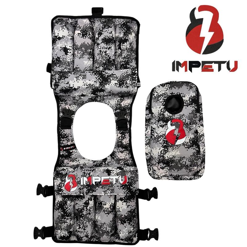 IMPETU Adjustable Weighted Vest With Attached Backpack, (Including Weights), For Running, Walking, Training, Strength, Workout.