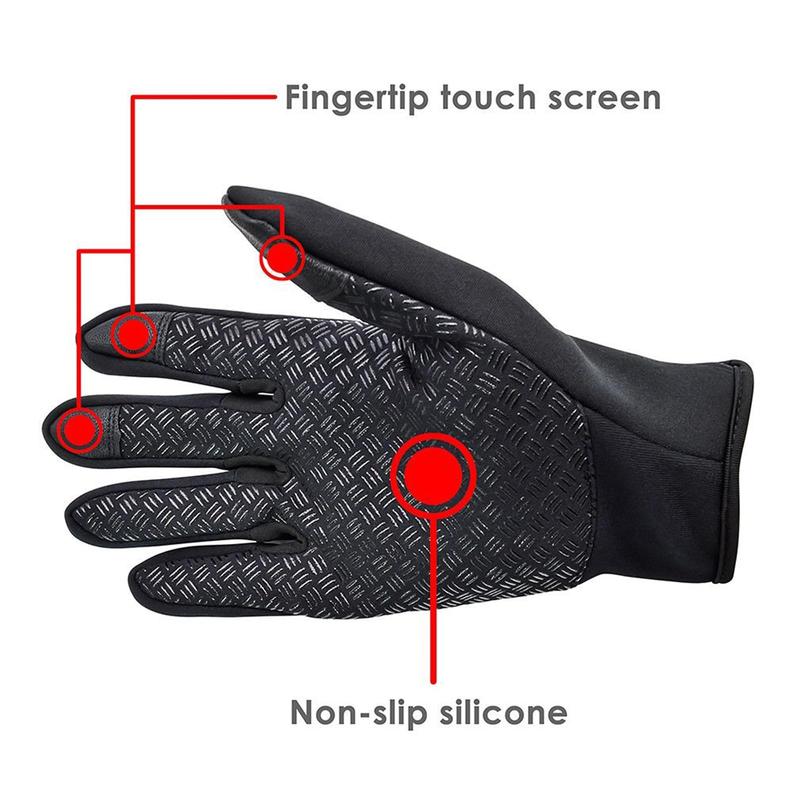 Touchscreen Warm Outdoor Winter Gloves, Waterproof & Windproof Cycling Gloves for Running Hiking Climbing Skiing Driving Sports Non-Slip Gloves Women Men