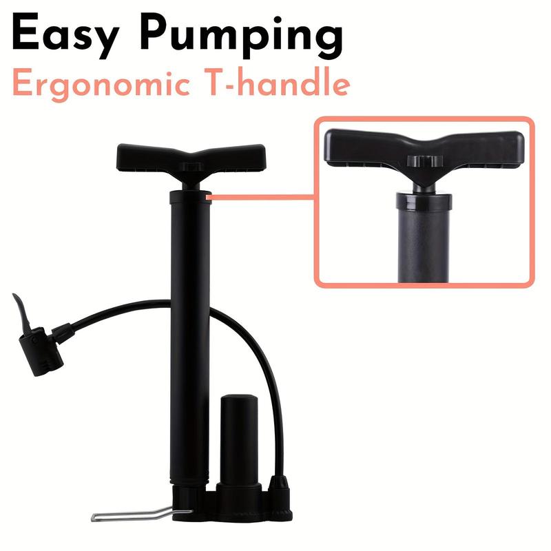 Portable Bike Air Pump, Bicycle Air Pump with High Pressure Buffer, Bicycle Pump for Outdoor & Cycling