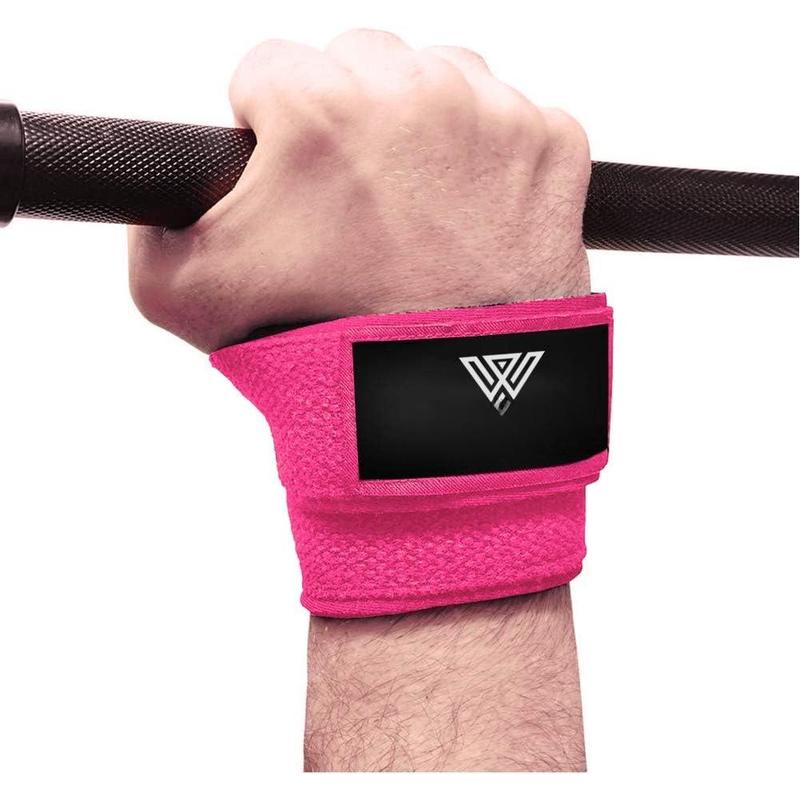 Figure 8 Weight Lifting Straps for Weightlifting Heavy Duty Deadlifting Workout Straps | Wrist Wraps Gym Equipment Gear Men Women PAIR (Pink)