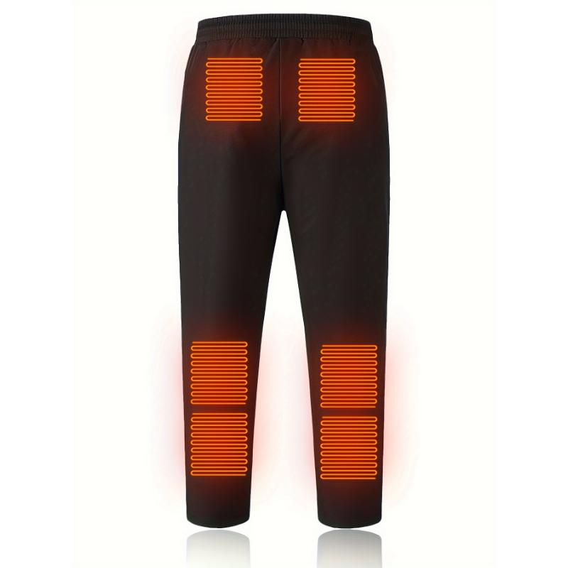 Winter Outdoor Heated Pants for Men and Women - 100% Polyester Non-Stretch Sports Trousers with 12 Heating Zones, Adjustable Temperature, Water-Resistant Fabric, Drawstring - Casual and Hiking Heated Wear for Skiing, Fishing, Camping - USB