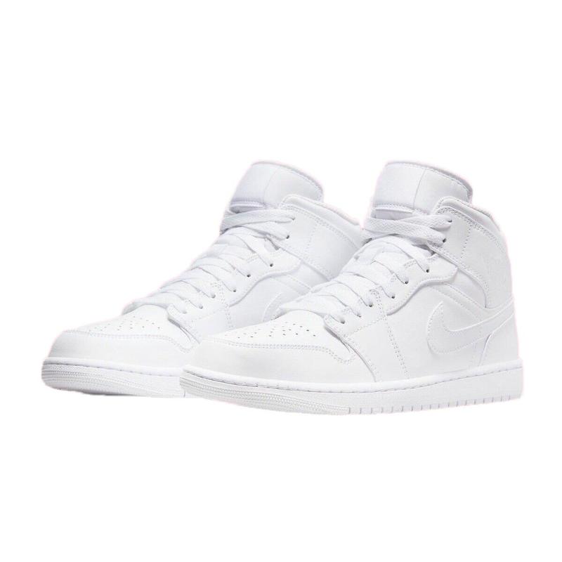 Men's Jordan 1 Mid White White-White (554724 136)