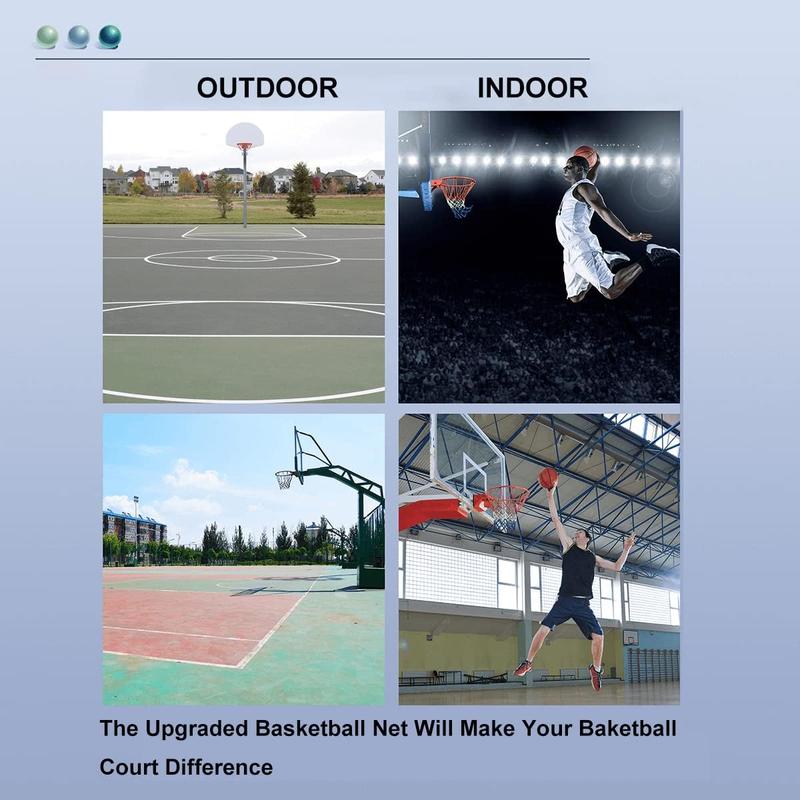 Basketball Net Outdoor - Upgrade Heavy Duty Basketball Net Replacement  All-Weather Basketball Hoop Net, Suitable for All Outdoor or Indoor 12 Loops Basketball Hoops.