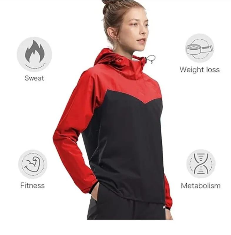 Women's Sauna Sweat Jacket & Workout Vest - Windbreaker Rain Jacket