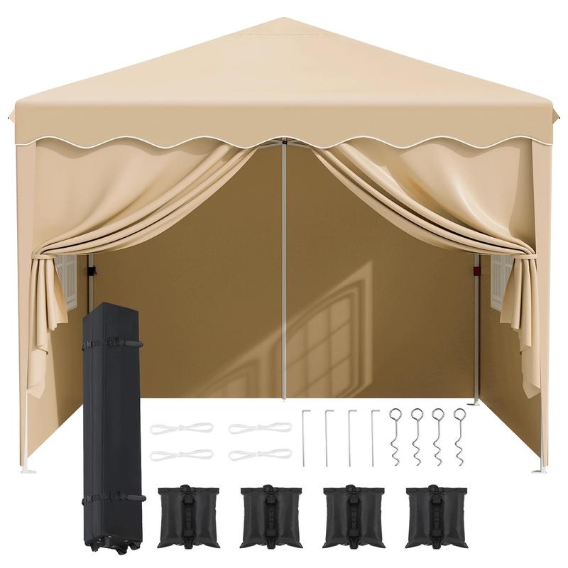 10'x10' Pop up Canopy Tent Outdoor Portable Party Commercial Instant Canopy Shelter Tent with 4 Removable Sidewalls & Carrying Bag