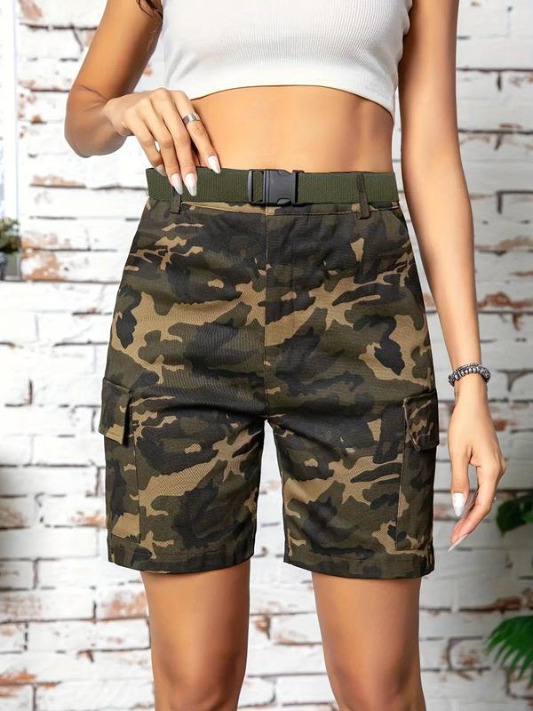 Camo Men's Drawstring Waist Shorts, Loose Quick Drying Breathable Sports Shorts, Summer Athletic Running Shorts, Zipper Pocket Design Shorts