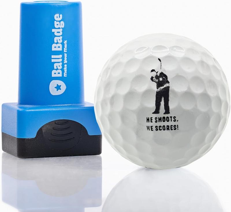 Ball Badge - Golf Ball Stamp (The Happy Series), Self-Inking Golf Ball Stamper, Golf Ball Marker, Reusable Golf Ball Marking Tool to Identify Golf Balls - Reusable Ink Stamp