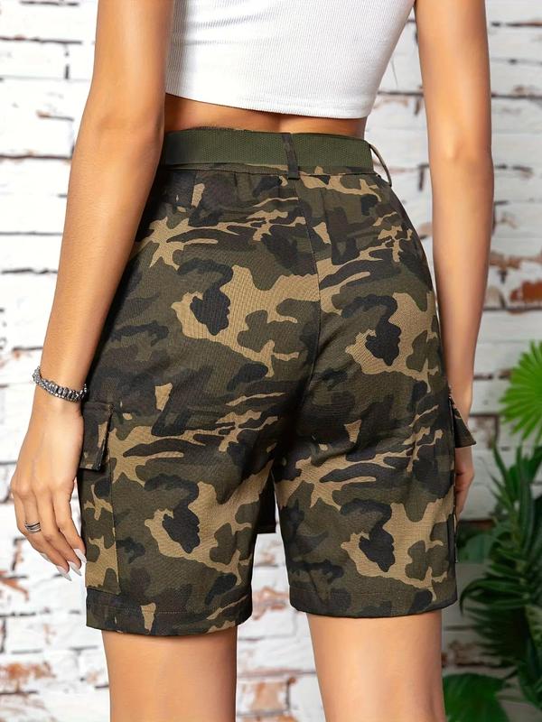 Camo Men's Drawstring Waist Shorts, Loose Quick Drying Breathable Sports Shorts, Summer Athletic Running Shorts, Zipper Pocket Design Shorts