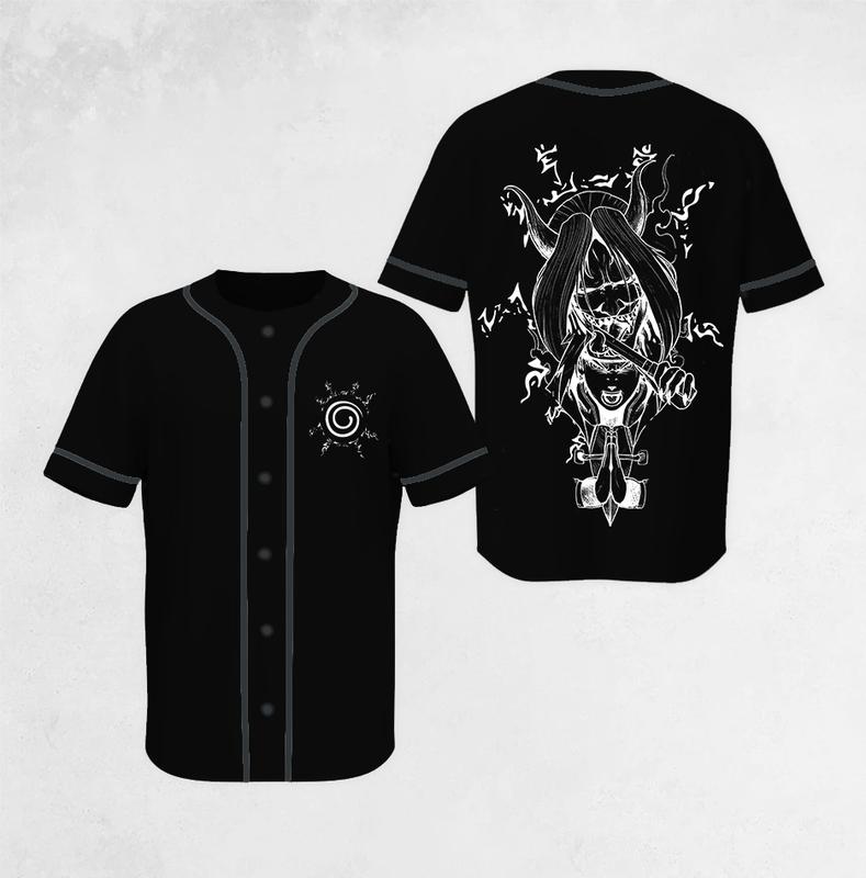 Premium Limited Edition Retro Shinigami Shiki Fujin Naruto Anime Baseball Jersey Shirt Summer Trendy Anime Jersey Shirt Gift For Anime Lover, Jersey Outfit, Anime Baseball Jersey Merch, Manga Jersey Shirt For Anime Fan