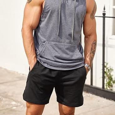 COOFANDY Men's Gym Workout Shorts Athletic Training Shorts Fitted Weightlifting Bodybuilding Shorts with Zipper Pockets