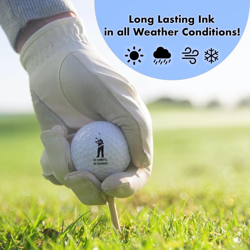 Ball Badge - Golf Ball Stamp (The Happy Series), Self-Inking Golf Ball Stamper, Golf Ball Marker, Reusable Golf Ball Marking Tool to Identify Golf Balls - Reusable Ink Stamp