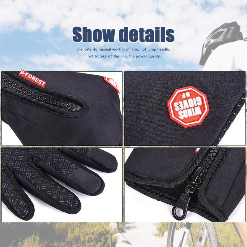 Touchscreen Warm Outdoor Winter Gloves, Waterproof & Windproof Cycling Gloves for Running Hiking Climbing Skiing Driving Sports Non-Slip Gloves Women Men