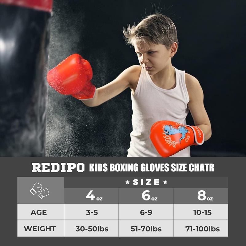 4OZ Kids Boxing Gloves for Boys and Girls, Youth Boxing Training Gloves for Kids 3-15, Punching Bag Kickboxing Thai Mitts MMA Training Sparring Gloves