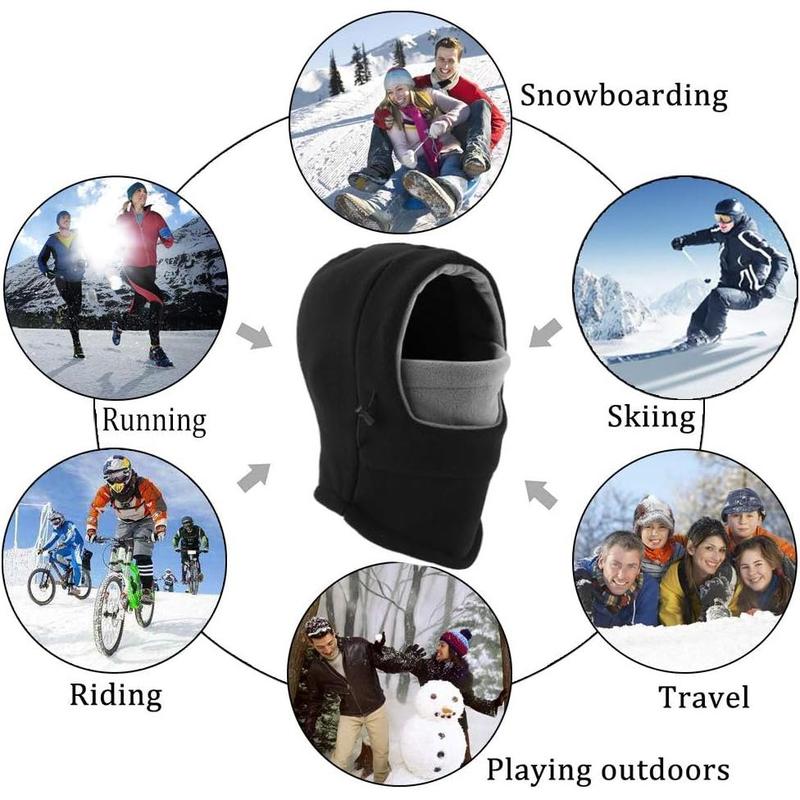 Balaclava Ski Mask 2 Count - Windproof Warmer Fleece Adjustable Winter Mask for Men Women