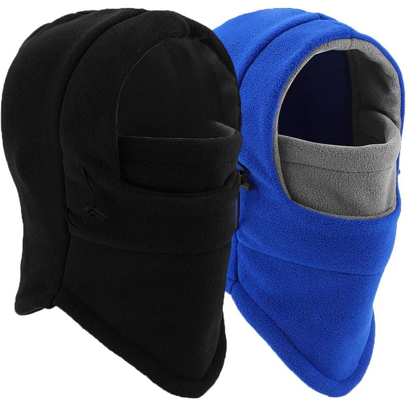 Balaclava Ski Mask 2 Count - Windproof Warmer Fleece Adjustable Winter Mask for Men Women