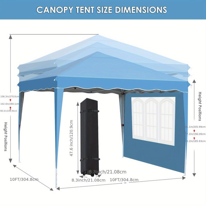 10'x10' Pop up Canopy Tent Outdoor Portable Party Commercial Instant Canopy Shelter Tent with 4 Removable Sidewalls & Carrying Bag