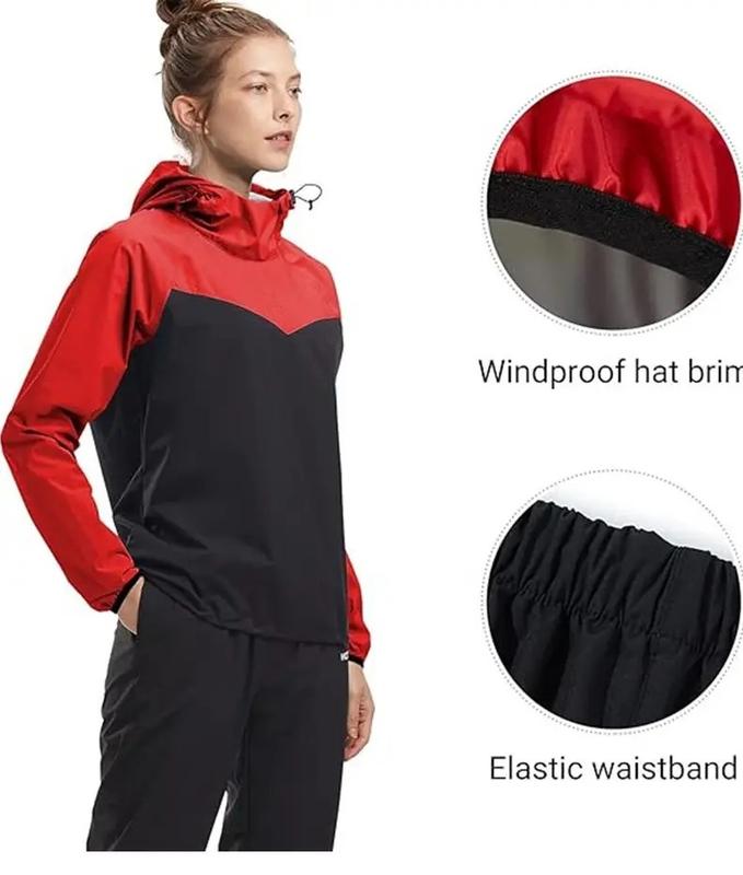 Women's Sauna Sweat Jacket & Workout Vest - Windbreaker Rain Jacket