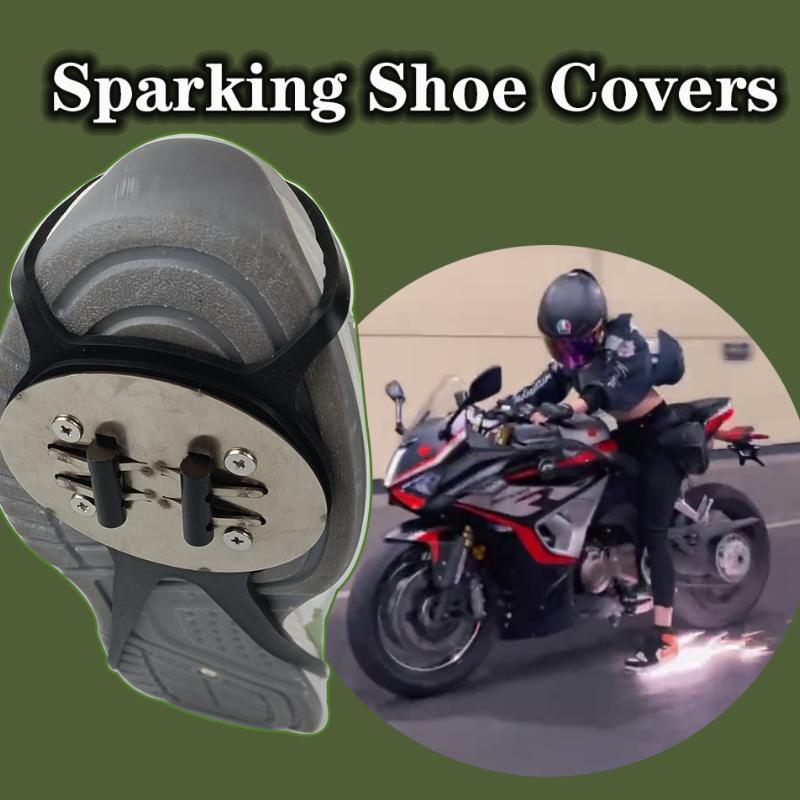 Sparking Flint Pads For Motorcycles, Skateboards & Bicycles, 1 Retainer + 4 Flintstones, Special Effect, Shoe Sparks