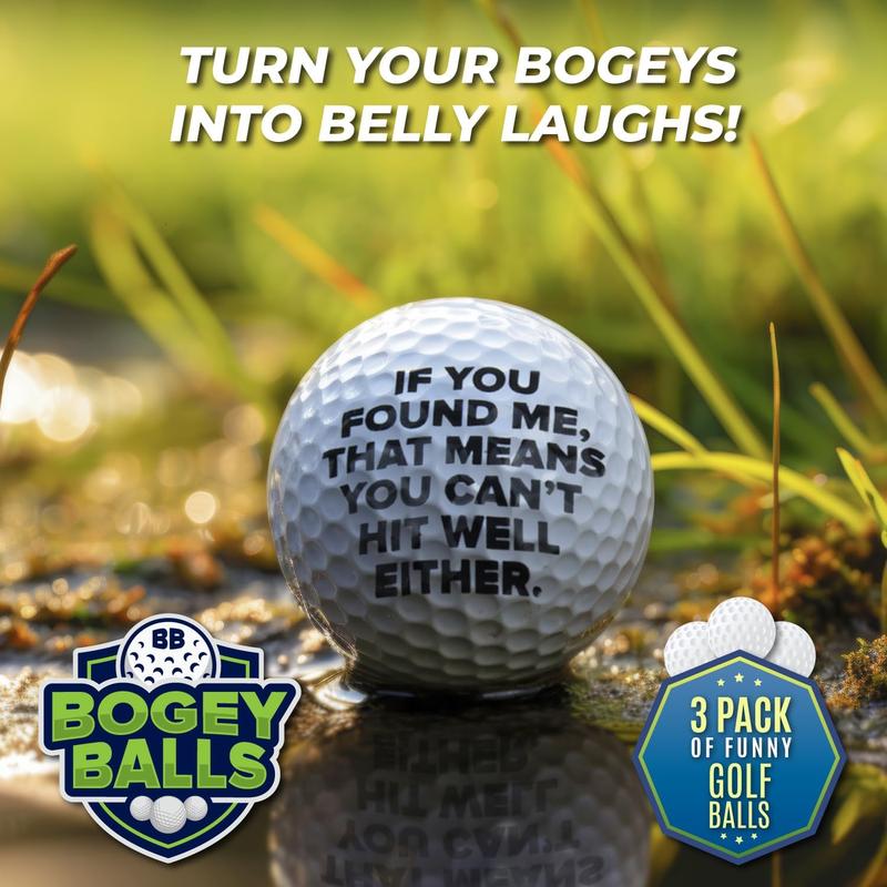 Funny Golf Balls (Bogey Balls) 3 Pack - Cool Golf Accessories for Men Women  -  Novelty Gifts for Golfers Gift Stuff - Prank Fun Trick  Cute Ball - Golf Goodie Bag Items