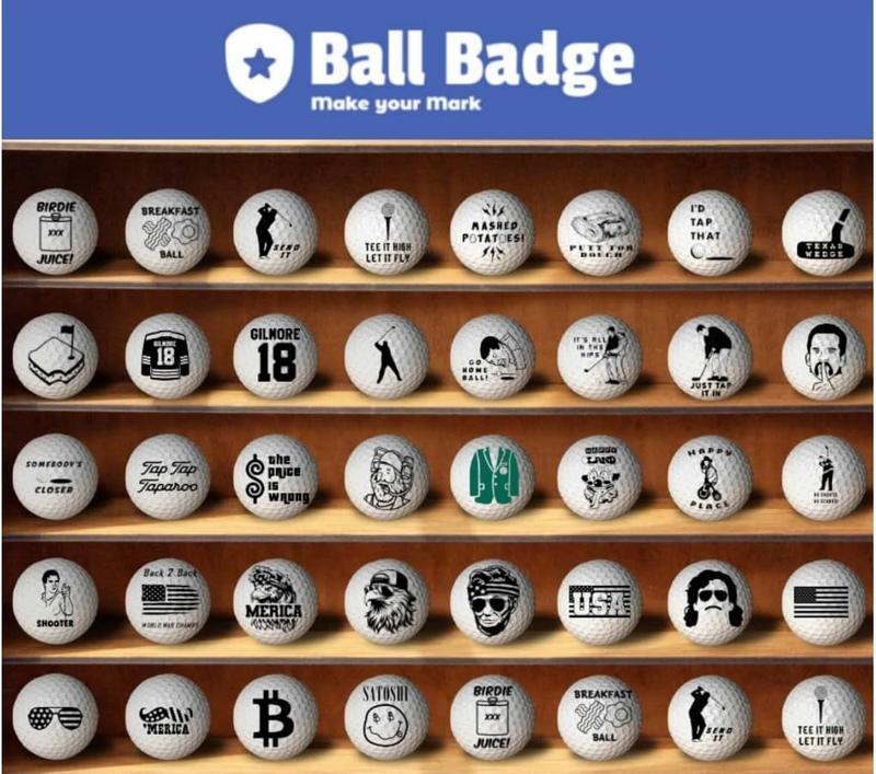 Ball Badge - Golf Ball Stamp (The Happy Series), Self-Inking Golf Ball Stamper, Golf Ball Marker, Reusable Golf Ball Marking Tool to Identify Golf Balls - Reusable Ink Stamp