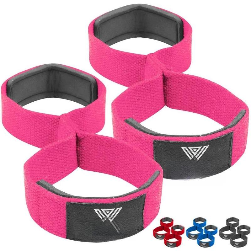 Figure 8 Weight Lifting Straps for Weightlifting Heavy Duty Deadlifting Workout Straps | Wrist Wraps Gym Equipment Gear Men Women PAIR (Pink)