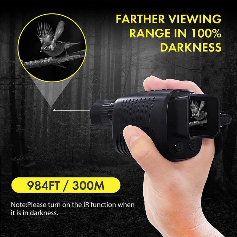 7-Stage 1080p Full HD Infrared Night Vision Binoculars, 5x Digital Zoom, Adjustable, Perfect for Hunting, Camping, Wildlife Observation, Built-in Battery, USB Charging Cable