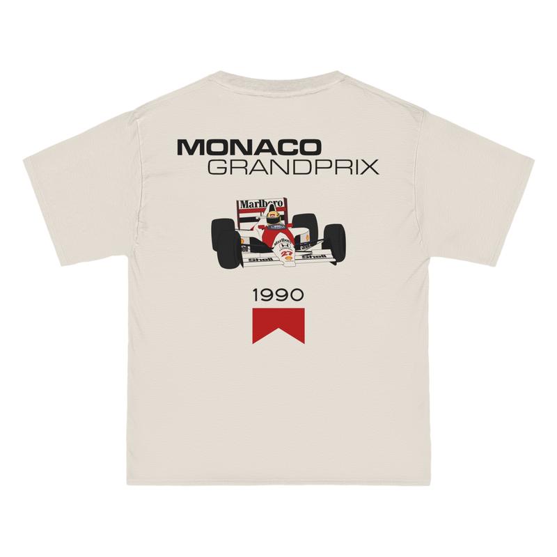 Monaco 1990 F1 Racing Tee Cotton Top Tshirt sport