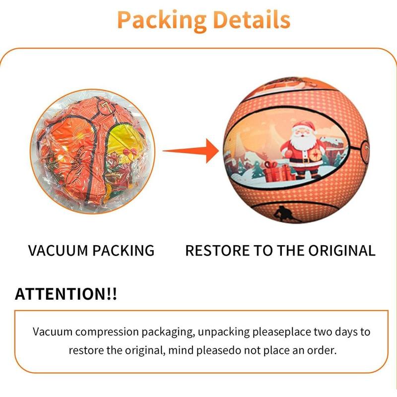 Silent Basketball,2025 High-Density Soft Foam Silent Basketball Dribbling Indoor,with Christmas Holiday-Themed Cover,Gift for Who Love Basketball,Size 7 24 cm