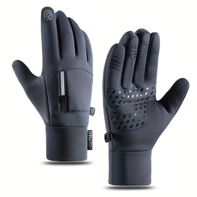 Winter Warm Windproof and Waterproof Men's Gloves for Touch Screen, Non-Slip and Cold-Proof, Suitable for Outdoor Running, Riding, Skiing, Fishing and Driving