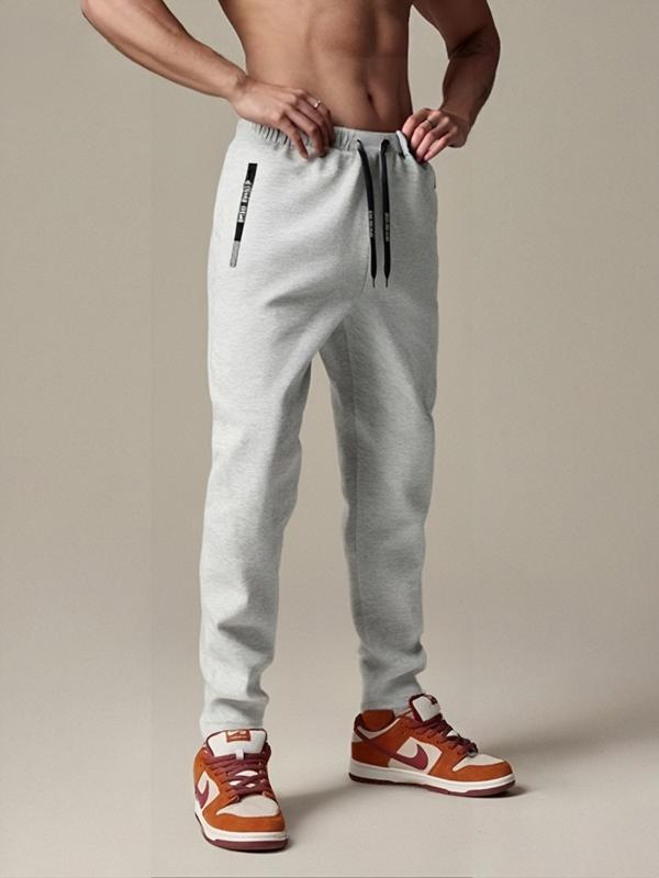 Men's 2-pack straight-leg sports sweatpants, featuring exquisite embroidered zipper pockets and embroidered drawstrings.