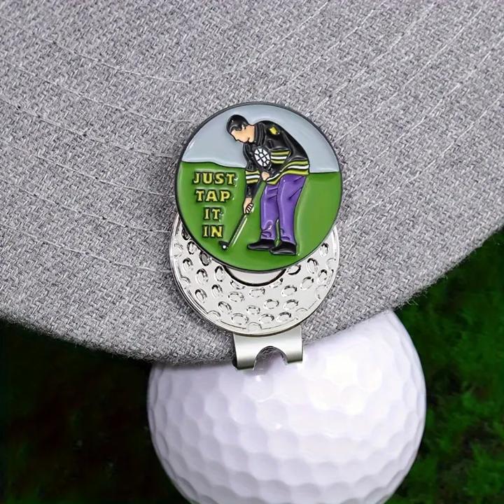 (Just Tap It In) Premium Golf Ball Marker with Magnetic Hat Clip - Durable and Strong Hold for Easy Access on the Course