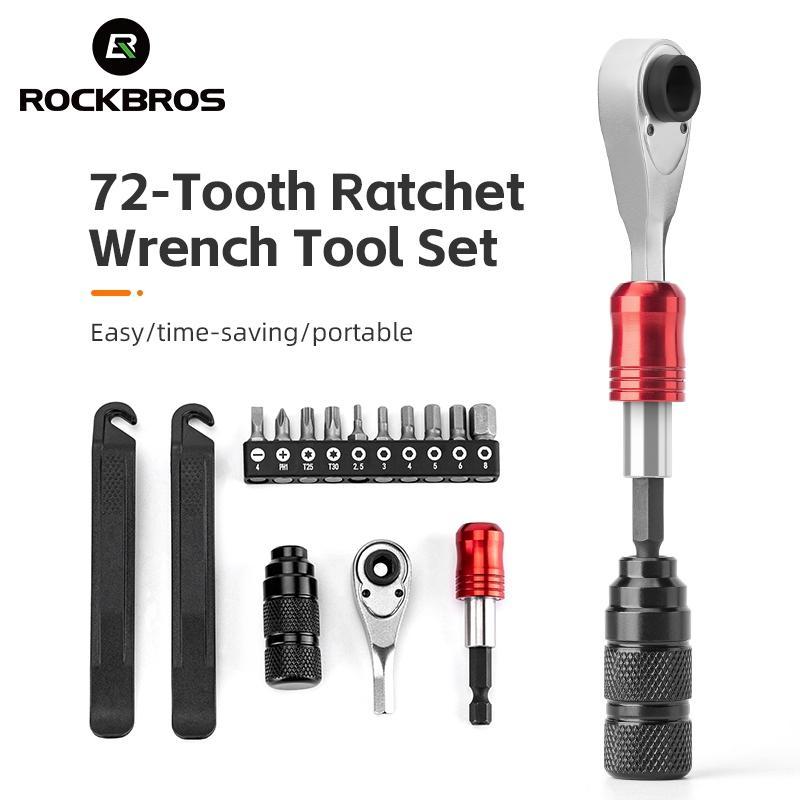 ROCKBROS 1 4-Inch Ratchet Socket Wrench Set 2.5-8mm Allen Hex Torx Sockets for Road Mountain Bike Maintenance