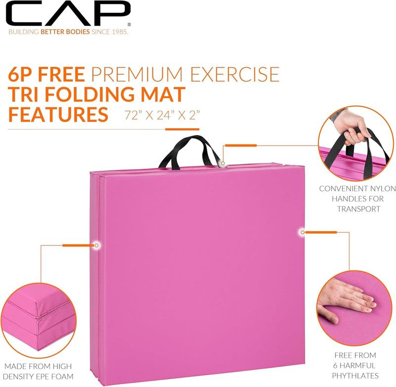 CAP Barbell Folding Anti Tear Exercise Mat for Training Aerobic Fitness Gym & Gymnastics Balance, Yoga Mat Thick