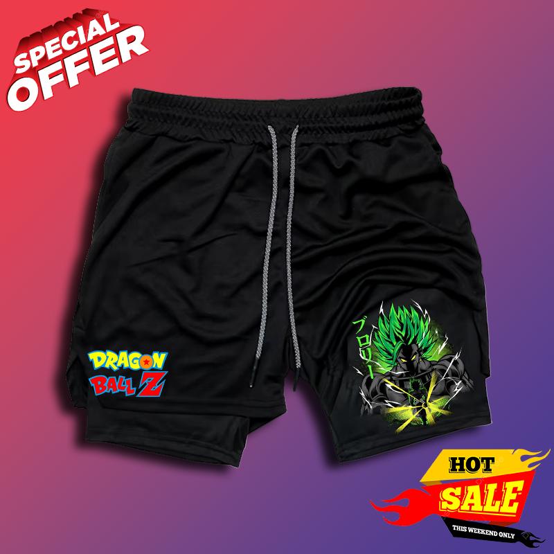 Dragon Ball Wokong Printed Shorts Men Gym Double Layer Anime Shorts Quick-Drying Men Sports Shorts Gym Basketball Training Breathable Comfortable Men Gym Clothing Workout Gear Men Shorts Graphic Men Performance Shorts Mens Gym Clothes gym wear