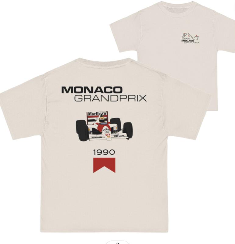 Monaco 1990 F1 Racing Tee Cotton Top Tshirt sport