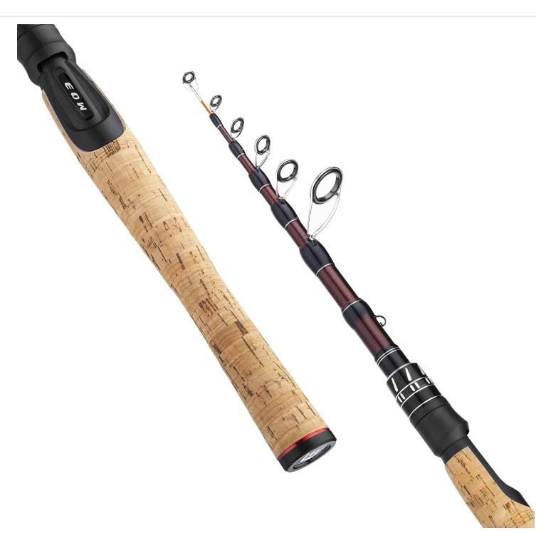 Portable Telescopic Fishing Rods, Spinning & Casting, 24T Carbon Blanks & Solid Carbon Tip, Cork Handle, Travel Rod, Short Collapsible Rods