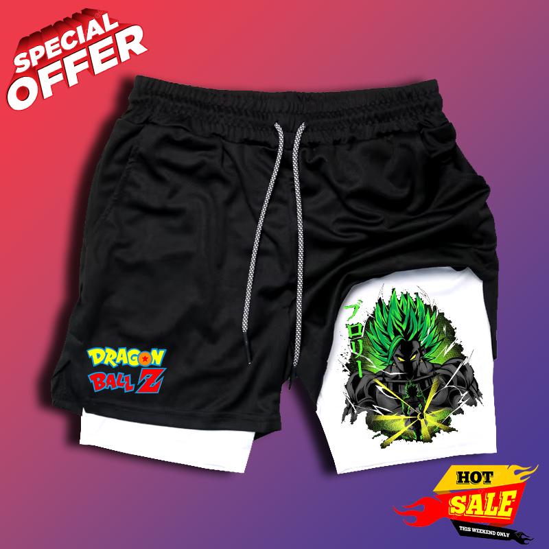 Dragon Ball Wokong Printed Shorts Men Gym Double Layer Anime Shorts Quick-Drying Men Sports Shorts Gym Basketball Training Breathable Comfortable Men Gym Clothing Workout Gear Men Shorts Graphic Men Performance Shorts Mens Gym Clothes gym wear