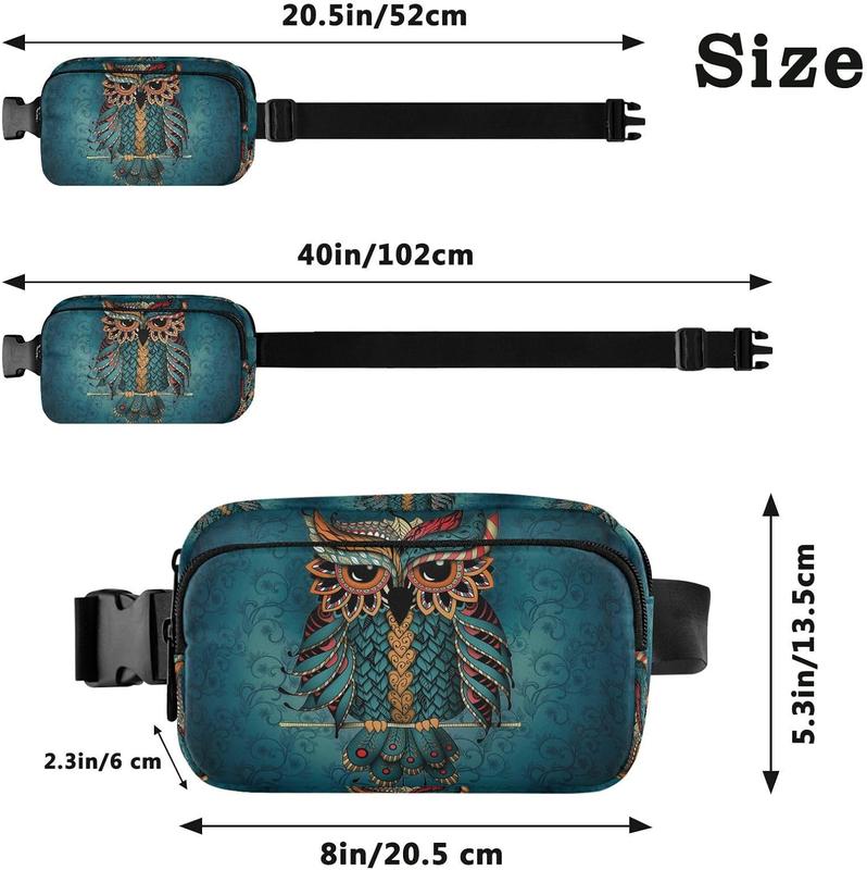 Owl Fanny Pack for Women Belt Bag Lightweight Crossbody Bags   Pouch for Traveling Walking Running Hiking Cycling