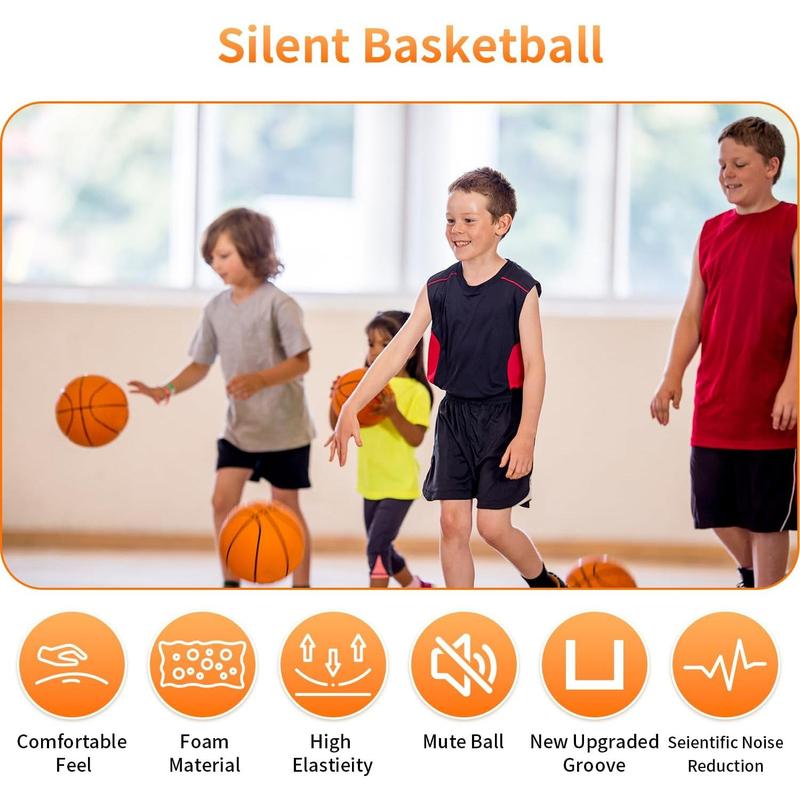 Silent Basketball,2025 High-Density Soft Foam Silent Basketball Dribbling Indoor,with Christmas Holiday-Themed Cover,Gift for Who Love Basketball,Size 7 24 cm