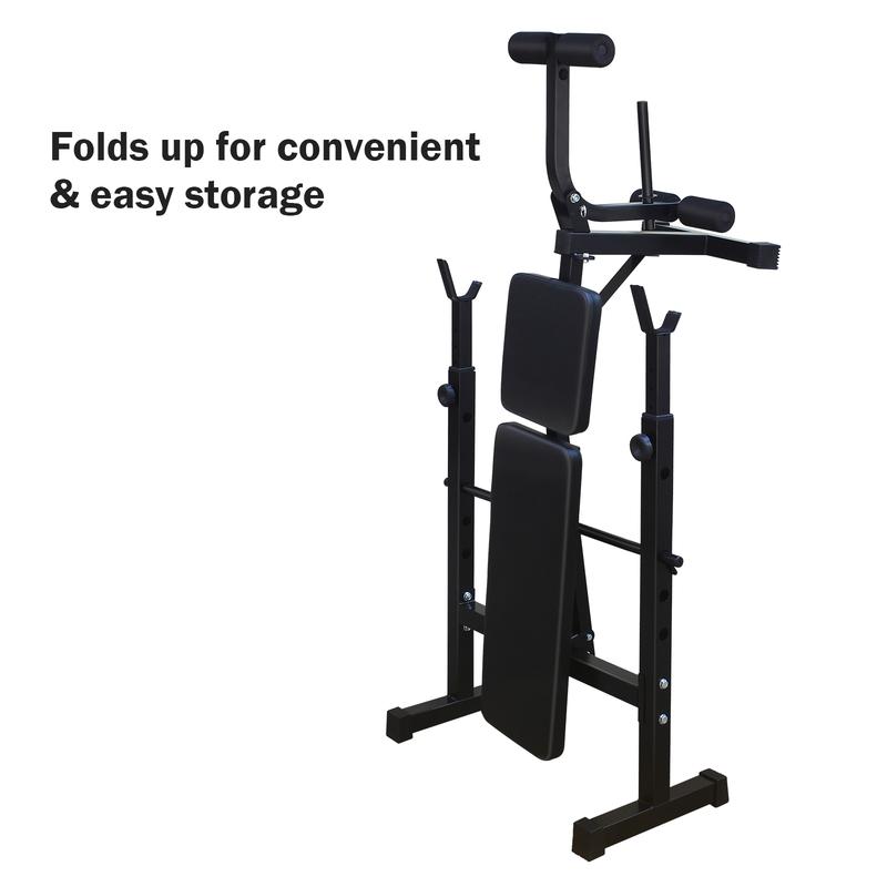 Full-Body Workout Weight Bench Press Set with Squat Rack for Home Gym