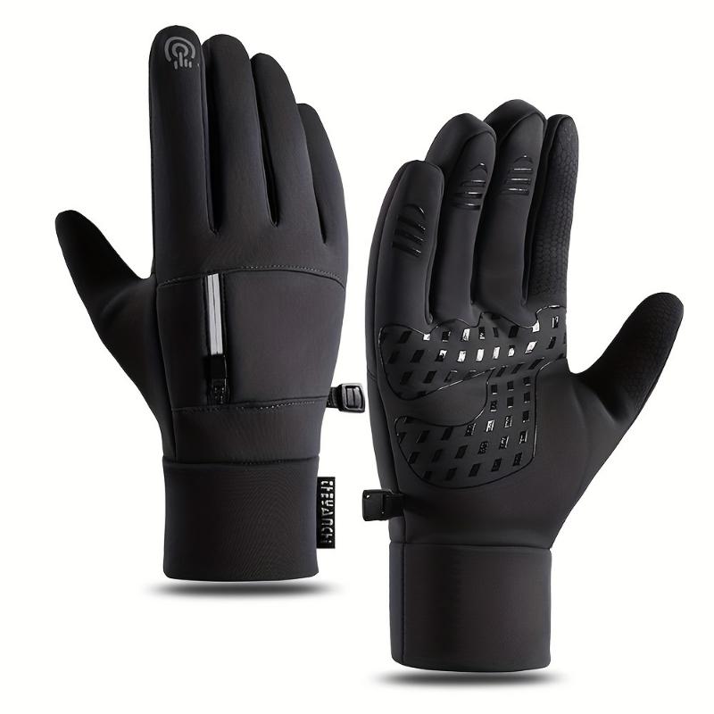 Winter Warm Windproof and Waterproof Men's Gloves for Touch Screen, Non-Slip and Cold-Proof, Suitable for Outdoor Running, Riding, Skiing, Fishing and Driving