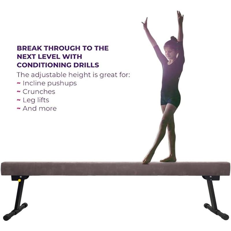 8FT Adjustable&Foldable Gymnastics Balance Beam,Home Gym Equipment,Easy Assembling and Storage,No Tool Require,for   Girls