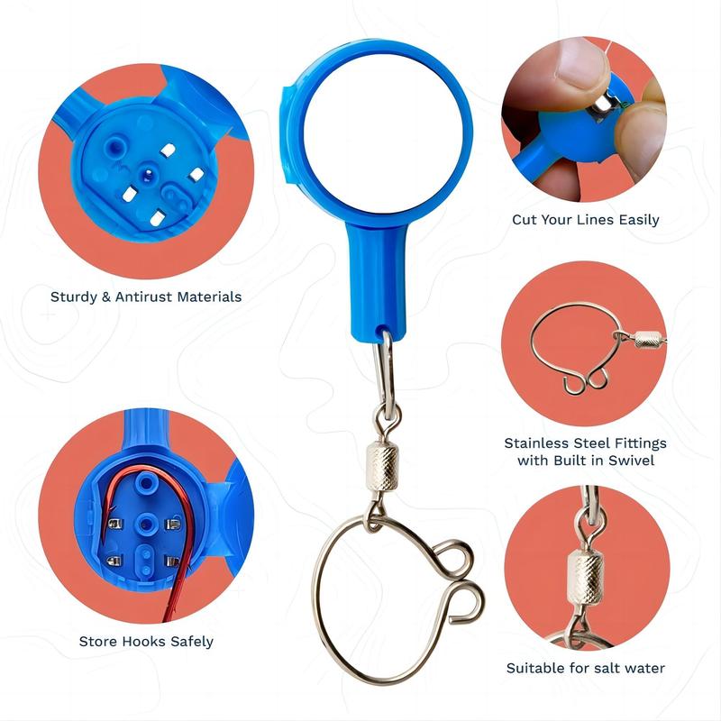 Fishing Knot Tying Tool (2 Counts), Fish Hook Protector, Nail Knot Tool, Cool Gadgets for Fishermen, Ice Fly Fishing, Beginner Fishing Accessories