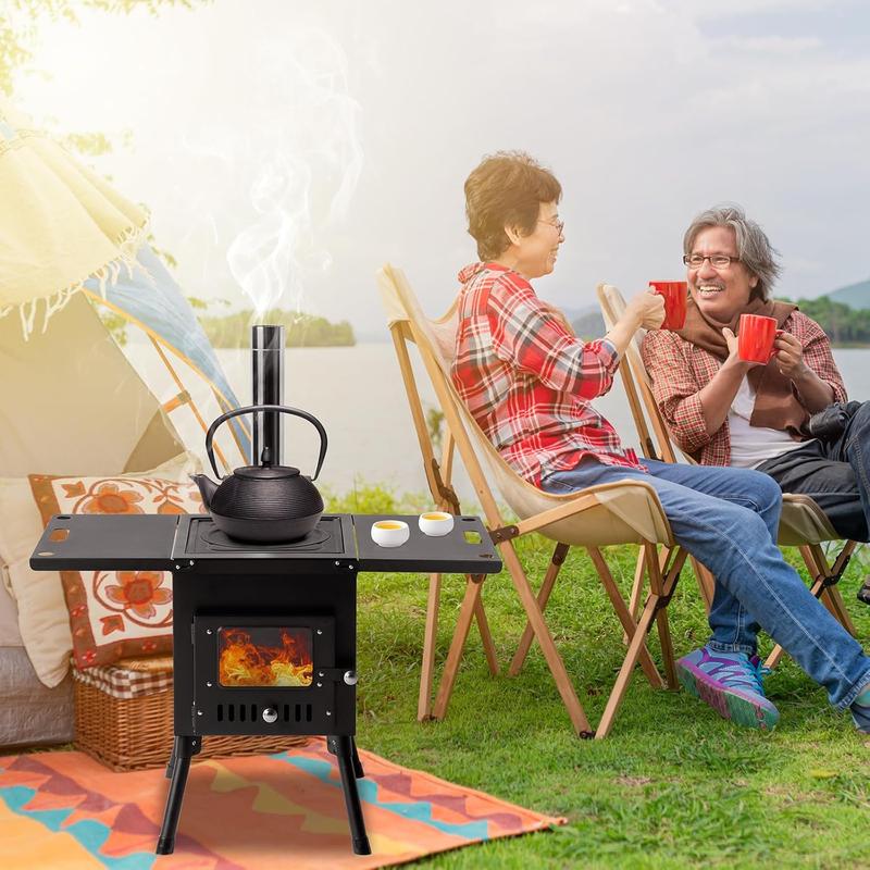 77.5*41 * 49cm Folding Outdoor Camping Firewood Stove Camping Firewood Stove Tent Heating Stove Barbecue Stove