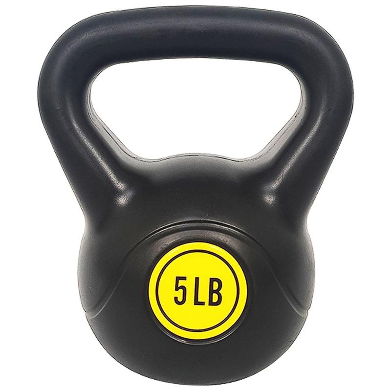 Kettlebell Exercise Fitness Weight Set, 3-Pieces: 5lb, 10lb, and 15lb Kettlebells