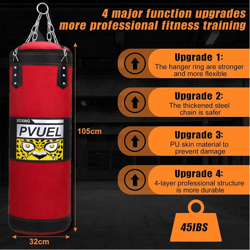 Adults Kids Punching Bag Oxford Heavy Boxing Bag Set with Boxing Gloves ,Chains Suitable for MMA Karate Kickboxing Boxing Workout GYM Thai Bag - Unfilled