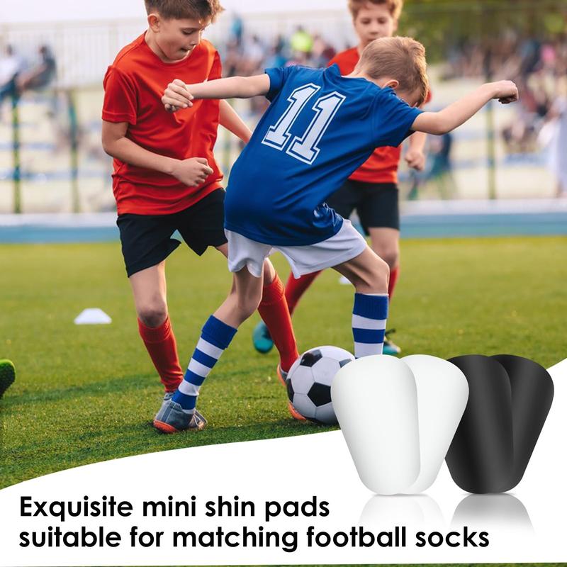 4pcs Extra Mini Soccer Shin Guards, 3.94x2.36in Comfortable Small Football Shin Pads Protective Equipment for All Ages Boys Girls Women Men Wear with Grip Socks