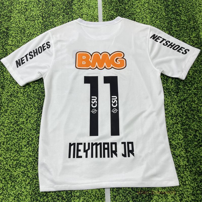 11 12 FC Home Short Sleeve Jersey NO.11 Neymar Retro Soccer Jersey White Fans Version