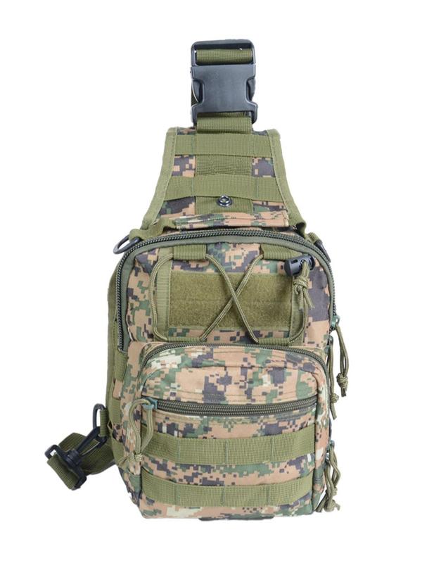 Men's Camo Pattern Sling Bag, Multi-functional Outdoor Leisure Cycling Mountain Camping Shoulder Bag, Sports Bag for Men