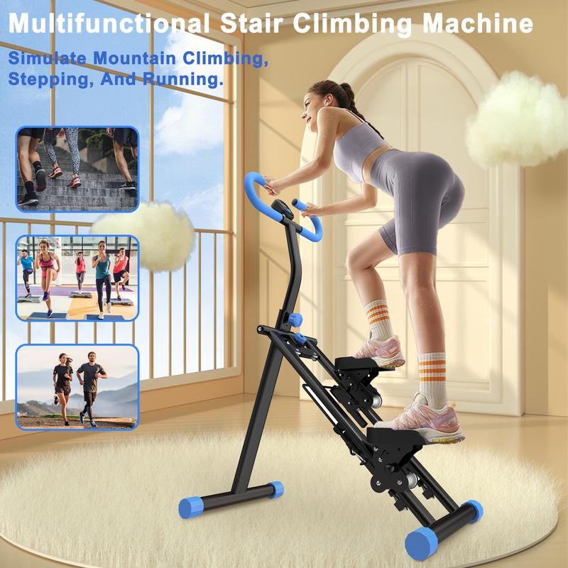 Stair Stepper for Home Exercise Vertical Climber Exercise Machine Steppers for Exercise at Home Compact Folding Cardio Exercise Climber Adjustable Tilt&Handlebar